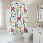 Rideaux De Douche Zebra Safari thème Palm Tree, Fleurs, doodle (En situation)