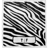 Rideaux De Douche Zebra Stripe Peau Imprimer Monogramme initial | (Devant)