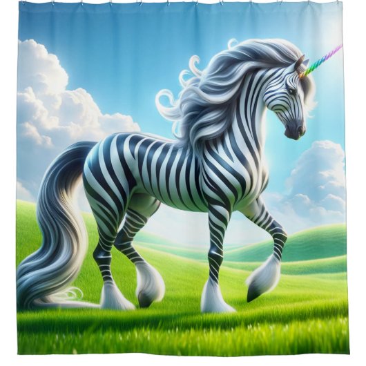 Rideaux De Douche Zebra Unicorn (Devant)