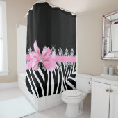 Rideaux De Douche Zèbre de Delilah de diamant (rose) (En situation)