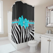 Rideaux De Douche Zèbre de Delilah de diamant (Teal) (En situation)