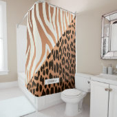 Rideaux De Douche Zèbre et Empreinte de léopard (En situation)