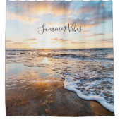 Rideaux De Douche Zen Beach Sunset Ocean Waves (Devant)