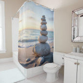 Rideaux De Douche Zen Cairn Stone (En situation)