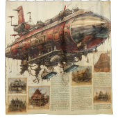 Rideaux De Douche Zeppelin Steampunk vintage (11) (Devant)