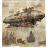 Rideaux De Douche Zeppelin Steampunk vintage (5) (Devant)
