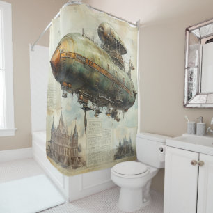 Rideaux De Douche Zeppelin Steampunk vintage (7)