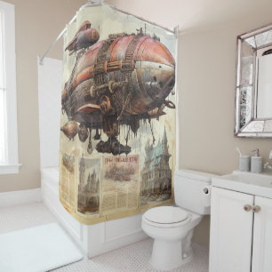Rideaux De Douche Zeppelin Steampunk vintage (9)