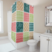 Rideaux De Douche Zigzag, Chevron, En vichy, Pois, Patchwork (En situation)