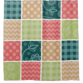 Rideaux De Douche Zigzag, Chevron, En vichy, Pois, Patchwork (Devant)