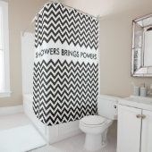 Rideaux De Douche ZIGZAG pattern - black + your background & ideas (En situation)