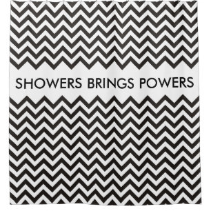 Rideaux De Douche ZIGZAG pattern - black + your background & ideas