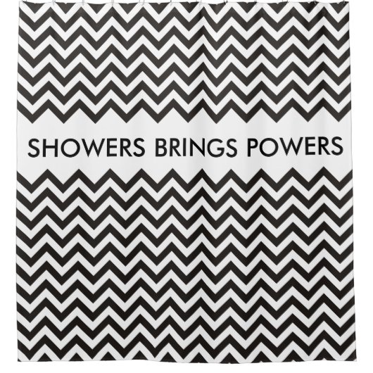 Rideaux De Douche ZIGZAG pattern - black + your background & ideas (Devant)