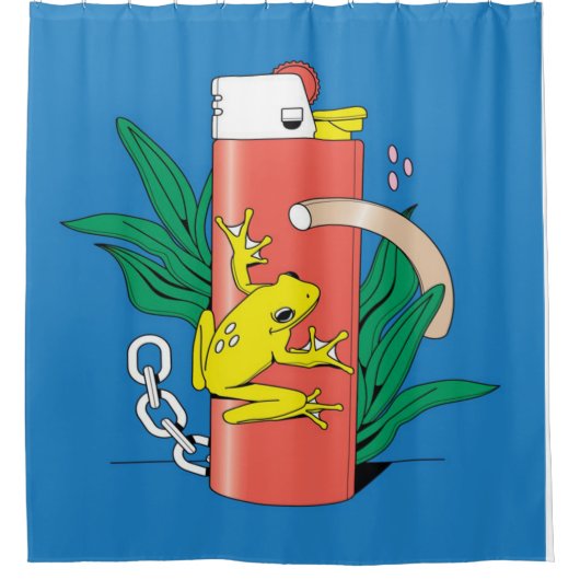 Rideaux De Douche Zippo de grenouille Abstraite | Amateurs de grenou (Devant)