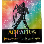 Rideaux De Douche Zodiac : Aquarius Rainbow Space Design (Devant)