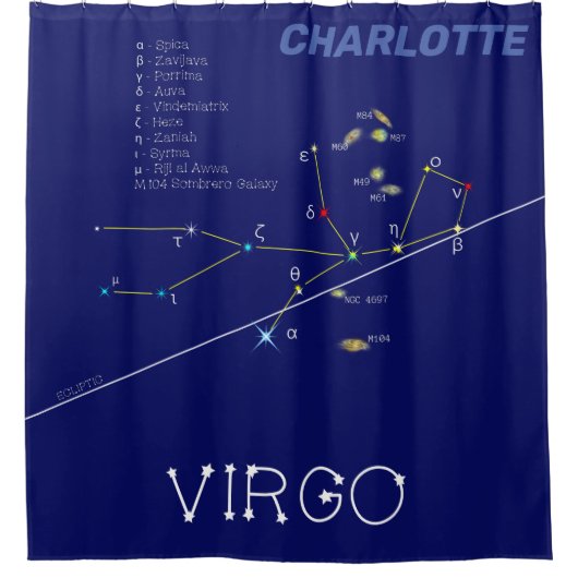 Rideaux De Douche Zodiac Constellation Virgo (Devant)
