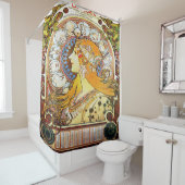 Rideaux De Douche Zodiaque 1896 d'Alfons Mucha (En situation)