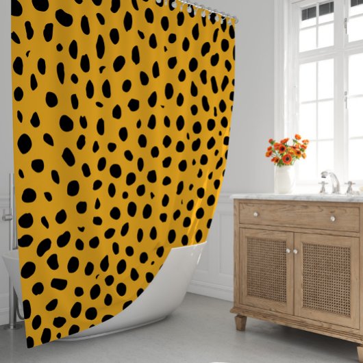 Rideaux De Douche Zones de guépard orange noir
