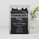 Rideaux HOLLYWOOD Noir & Blanc Invitations de Fête (Debout devant)