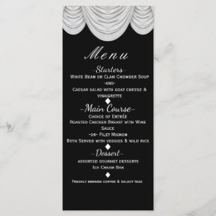 Rideaux HOLLYWOOD noir et blanc Menu élégant