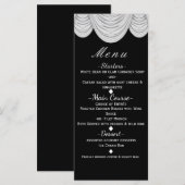 Rideaux HOLLYWOOD noir et blanc Menu élégant (Devant / Derrière)