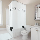Rideaux simples de douche en chat noir (En situation)