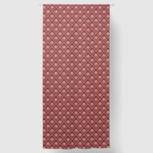 Rideaux - Tissu Damassé Rouge et Crème sans Coutur
