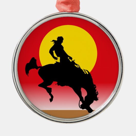 Ride'em Cowboy Metalen Ornament (Voorkant)