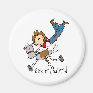 Ride'Em Cowboy Stick Figuur Magnet Magneet