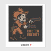 Ride'Em Cowboys  Distress Black Sticker (Vel)