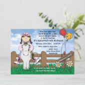 Ride'em Cowgirl Uitnodiging (Staand voorkant)