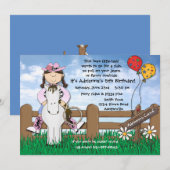 Ride'em Cowgirl Uitnodiging (Voorkant / Achterkant)