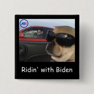 Riden' met Biden 2020 Vierkante Button 5,1 Cm