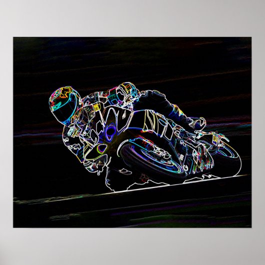 Rider Circle Racing schetsen Poster (Voorkant)