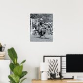 Rider die aan de sluiting hangt poster (Thuiskantoor)
