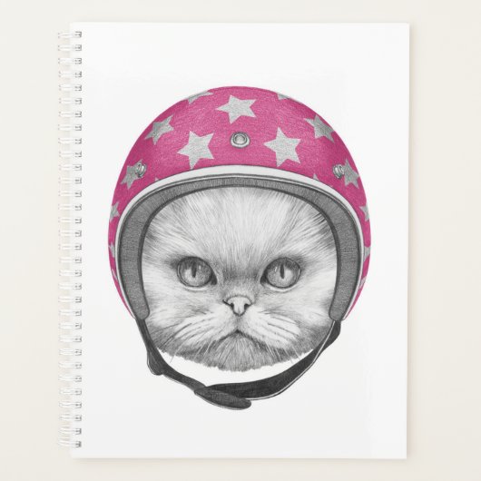 Rider en moto chats perse (Devant)