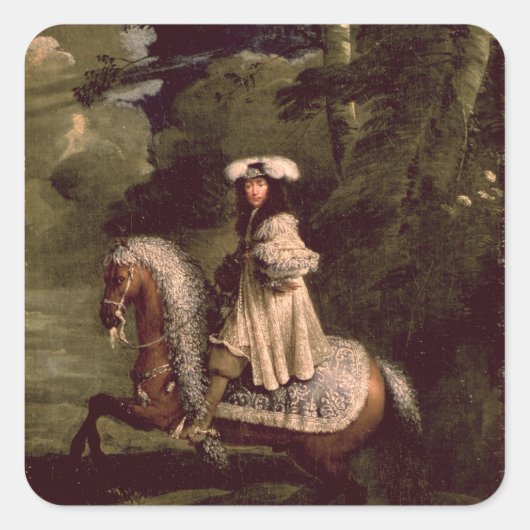 Rider in blauw vierkante sticker (Voorkant)