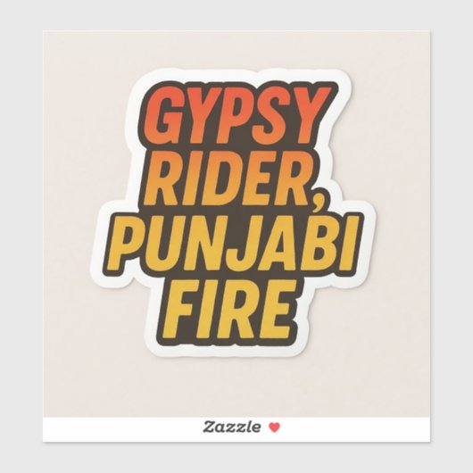 Rider Tzigane, Incendie de Punjabi - Sticker de te (Feuille)