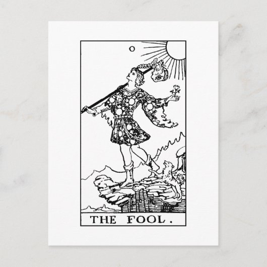 Rider Waite Tarot Major Arcana De Dwaas Briefkaart (Voorkant)