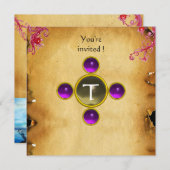 RIDERS IN DE STORM monogram amethyst Kaart (Voorkant / Achterkant)