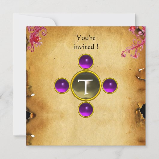 RIDERS IN DE STORM monogram amethyst Kaart (Voorkant)