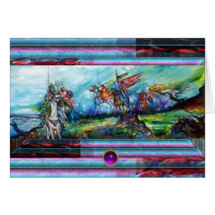 RIDERS IN HET STORM Medieval Knight Horseback