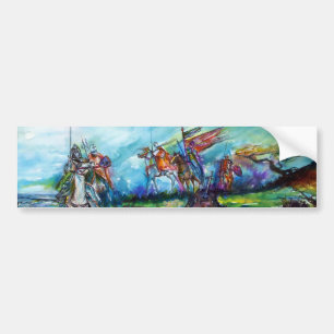 RIDERS IN HET STORM Medieval Knight Horseback Bumpersticker