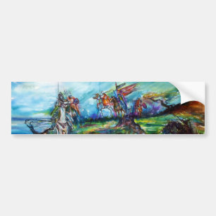 RIDERS IN HET STORM Medieval Knight Horseback Bumpersticker