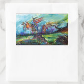 RIDERS IN HET STORM Medieval Knight Horseback Rechthoekige Sticker (Tas)