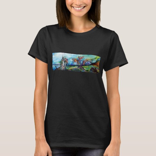 RIDERS IN HET STORM Medieval Knight Horseback T-shirt (Voorkant)