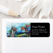 RIDERS IN STORM Medieval Knight Horseback Black Etiket (Insitu)