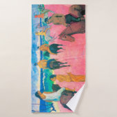 Riders op het strand, Gauguin Badhanddoek (Badhanddoek)