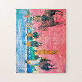 Riders op het strand, Gauguin Legpuzzel (Verticaal)