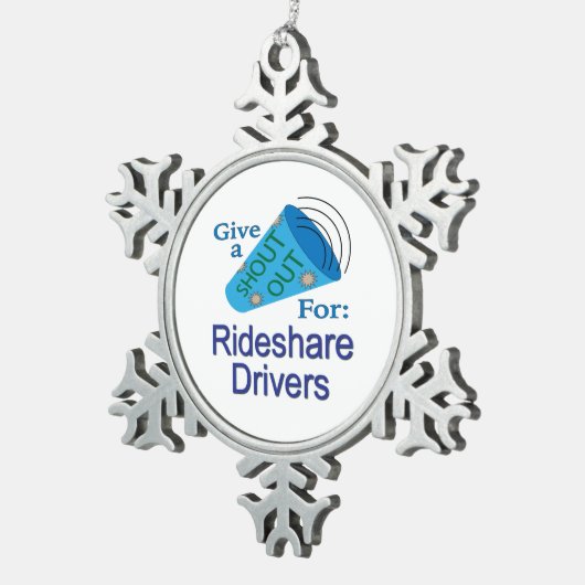 Ridesharingstuurprogramma's uitkiezen tin sneeuwvlok ornament (Rechts)